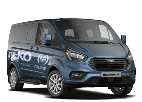 Neko Rental - Wypożyczalnia busów - Miastko - Ford Tourneo Custom Blue - oklejony
